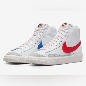 Nike Blazer Mid 77 Vintage Mismatched Swoosh Blue Red